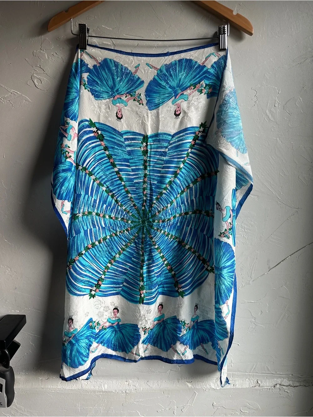 Vintage Blue Ballerina Ballet Scarf Balletcore Coquette Cottagecore Whimsical